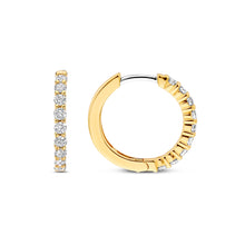 Load image into Gallery viewer, Ti Sento Vermeil cz medium hoop earrings