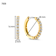 Load image into Gallery viewer, Ti Sento Vermeil cz medium hoop earrings