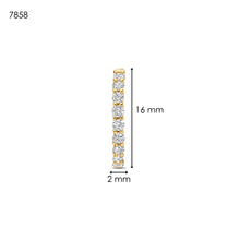Load image into Gallery viewer, Ti Sento Vermeil cz medium hoop earrings