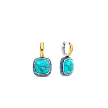 Load image into Gallery viewer, Turquoise Gold Vermeil and Silver Drop Earrings