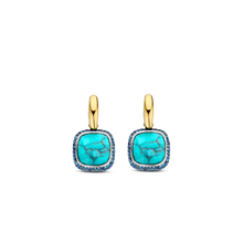 Load image into Gallery viewer, Turquoise Gold Vermeil and Silver Drop Earrings