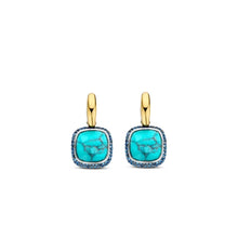Load image into Gallery viewer, Turquoise Gold Vermeil and Silver Drop Earrings