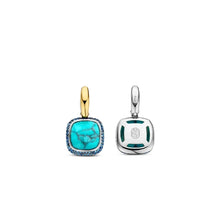Load image into Gallery viewer, Turquoise Gold Vermeil and Silver Drop Earrings, view 4