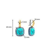 Load image into Gallery viewer, Turquoise Gold Vermeil and Silver Drop Earrings