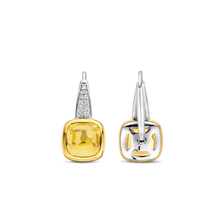 Load image into Gallery viewer, Yellow Stone Gold Vermeil and Silver Drop Earrings