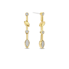Load image into Gallery viewer, Gold Vermeil and Cubic Zirconia Long Drop Earrings