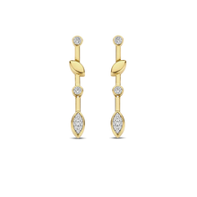 Load image into Gallery viewer, Gold Vermeil and Cubic Zirconia Long Drop Earrings