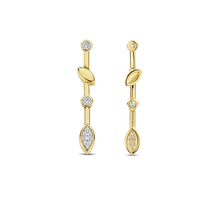 Load image into Gallery viewer, Gold Vermeil and Cubic Zirconia Long Drop Earrings