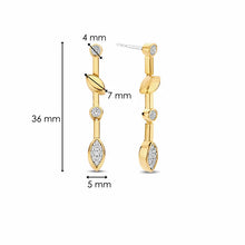 Load image into Gallery viewer, Gold Vermeil and Cubic Zirconia Long Drop Earrings