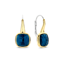 Load image into Gallery viewer, Deep Blue Stone Gold Vermeil Drop Earrings