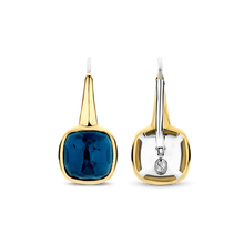 Load image into Gallery viewer, Deep Blue Stone Gold Vermeil Drop Earrings