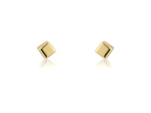 Load image into Gallery viewer, 9ct Yellow Gold Super Mini Square Stud Earrings