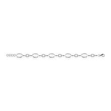 Load image into Gallery viewer, Sterling Silver & CZ set oval link Bracelet