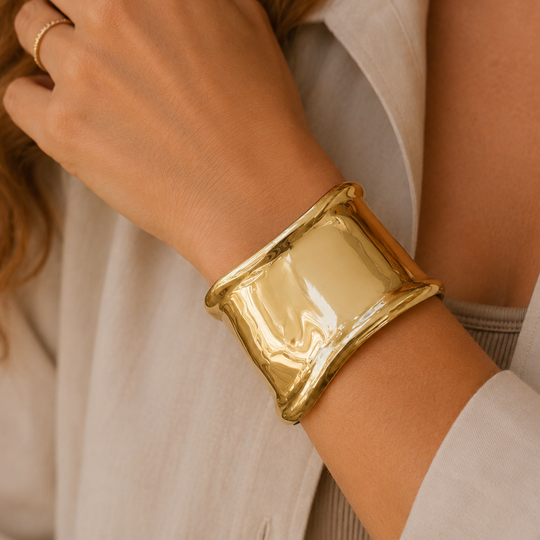 Gold Vermeil Sculpted Cuff Bangle, view 2