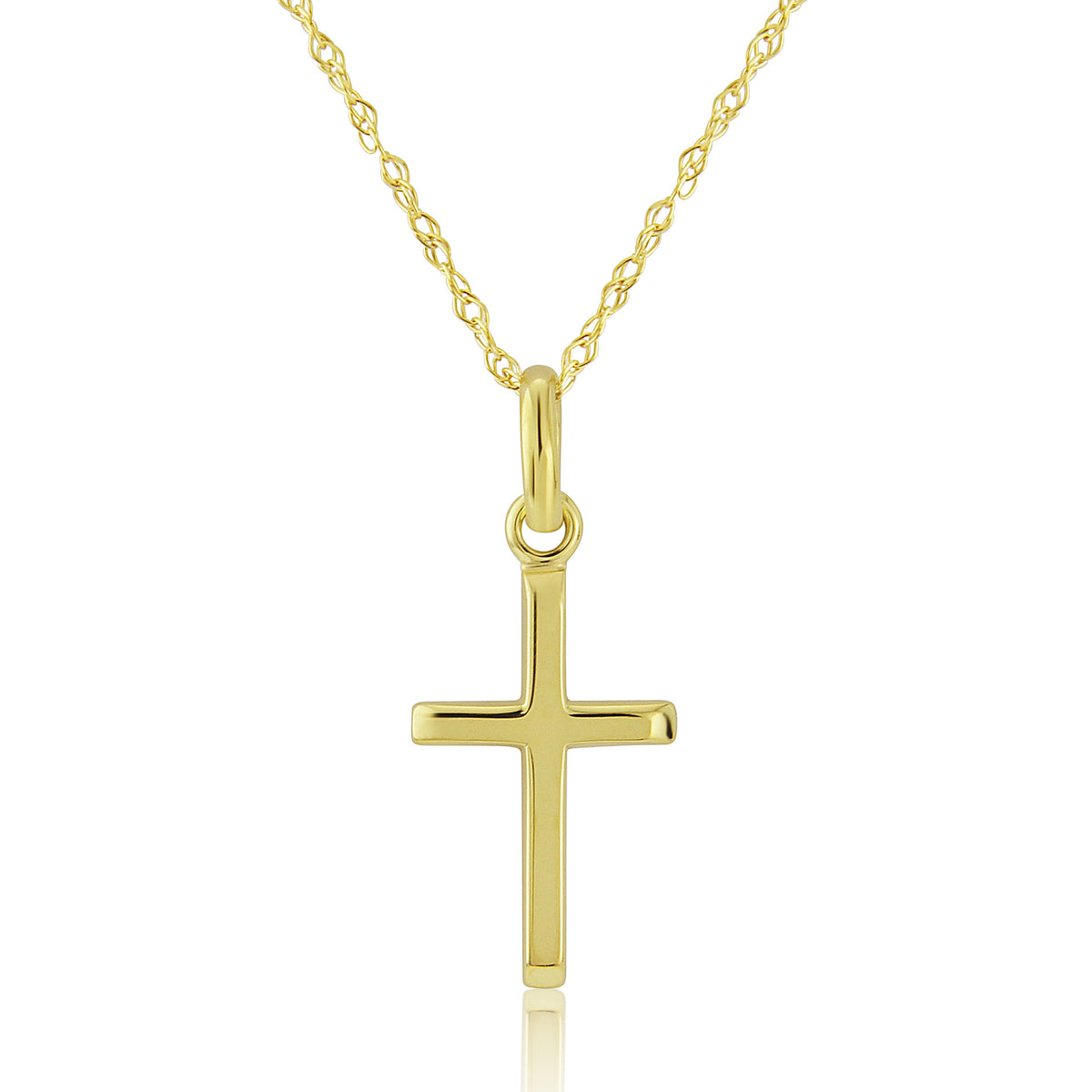 9ct Yellow Gold Cross Pendant on a chain