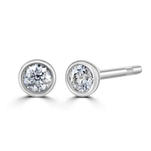 Load image into Gallery viewer, 9ct White Gold bezel set Diamond Studs from 0.15ct to 0.50ct