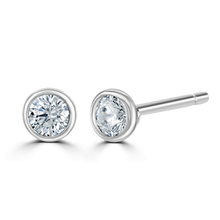 Load image into Gallery viewer, 9ct White Gold bezel set Diamond Studs from 0.15ct to 0.50ct