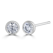 Load image into Gallery viewer, 9ct White Gold bezel set Diamond Studs from 0.15ct to 0.50ct