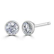 Load image into Gallery viewer, 9ct White Gold bezel set Diamond Studs from 0.15ct to 0.50ct