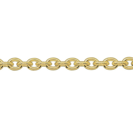 9ct Yellow Gold Bracelet - 4.5mm Trace Chain, view 2