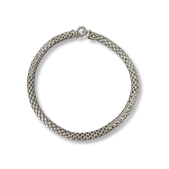 Sterling Silver Rope Collar Necklace