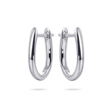 Load image into Gallery viewer, Sterling Silver Horseshoe shaped Huggie hoop earrings