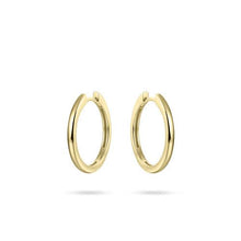 Load image into Gallery viewer, Sterling Silver Vermeil 22mm round Huggie hoops