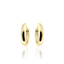 Load image into Gallery viewer, Sterling Silver Vermeil 18mm round Huggie hoop earrings