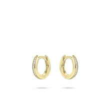 Load image into Gallery viewer, Sterling Silver & Cz 12mm Huggie hoop earrings