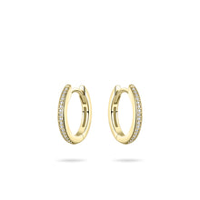 Load image into Gallery viewer, Sterling Silver & Cz 15mm Huggie hoop earrings