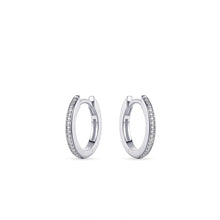 Load image into Gallery viewer, Sterling Silver & Cz 15mm Huggie hoop earrings