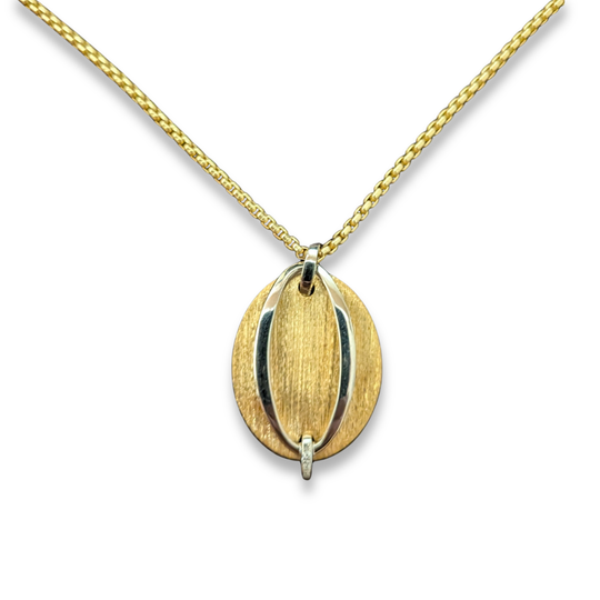 Sterling Silver and Gold Vermeil Cubic Zirconia Pendant