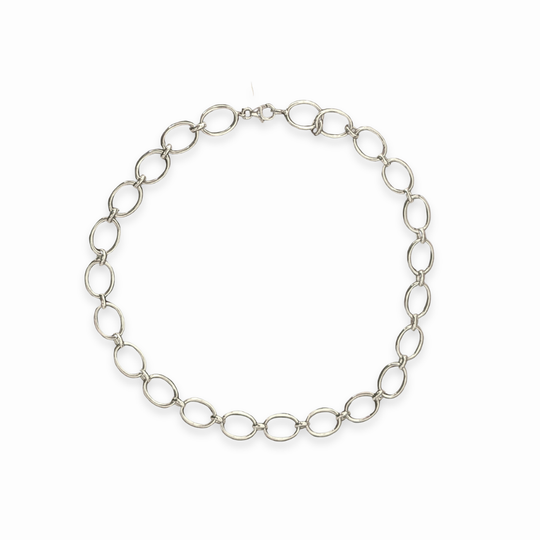 Sterling Silver Chunky Oval Link Necklace