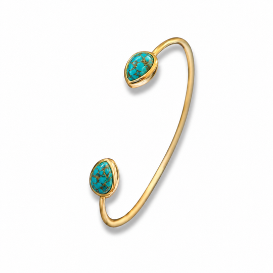 Gold Vermeil Turquoise Torque Bangle