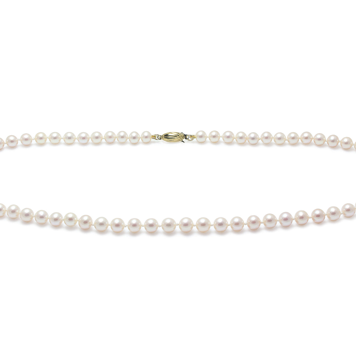 6mm Cultured Pearl Necklace with 9ct Yellow Gold clasp, view 2