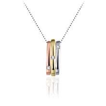 Load image into Gallery viewer, 3 colour Sterling Silver Gold Plated Pendant on Chain