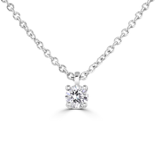 Load image into Gallery viewer, 9ct White Gold claw set Diamond Pendant on chain from 0.15ct to 0.50ct