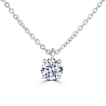 Load image into Gallery viewer, 9ct White Gold claw set Diamond Pendant on chain from 0.15ct to 0.50ct