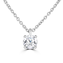 Load image into Gallery viewer, 9ct White Gold claw set Diamond Pendant on chain from 0.15ct to 0.50ct