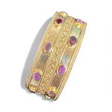 Load image into Gallery viewer, Multi-Gemstone Gold Vermeil Torq Bangle