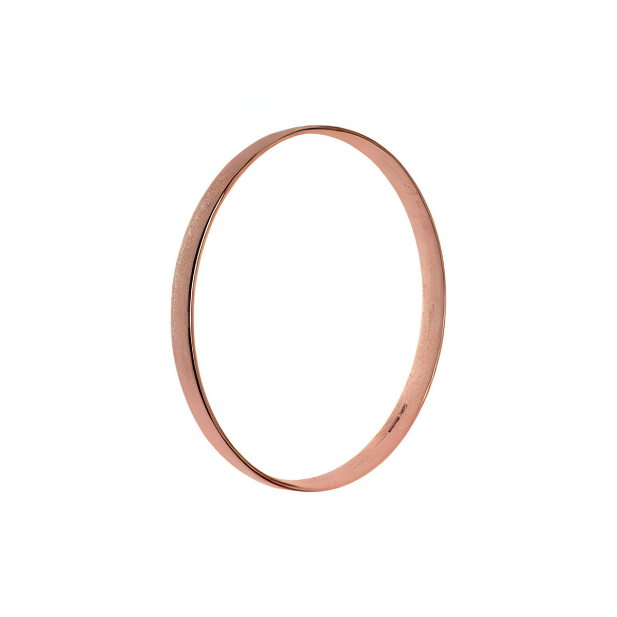 Rose Gold Vermeil Sterling Silver Round Bangle - 3mm