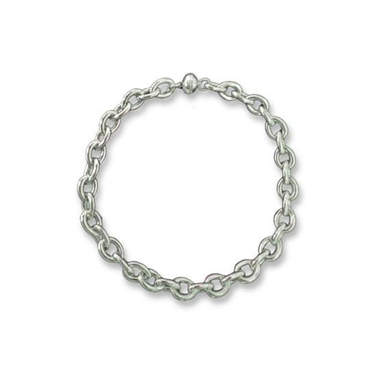 Sterling Silver Chunky Chain Collar Necklace