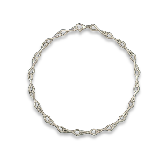 Sterling Silver Twisted Infinity Collar Necklace