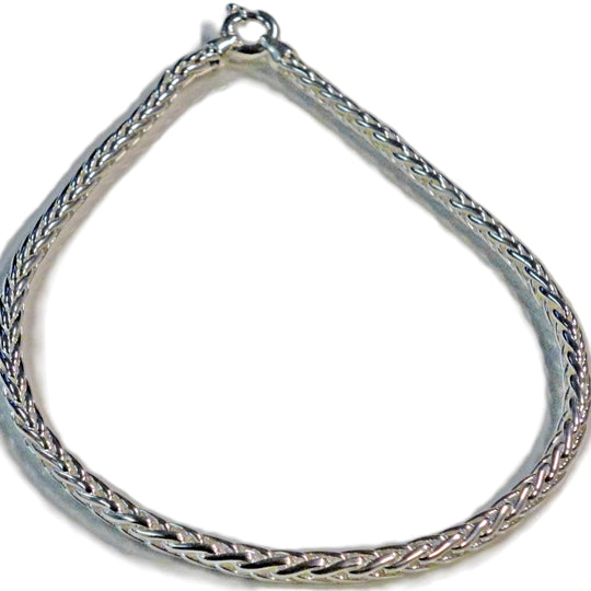 Sterling Silver Heavy Solid Spiga Link Necklace, view 2