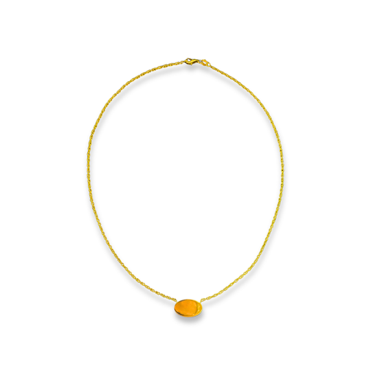 9ct Gold Oval Disc Necklace