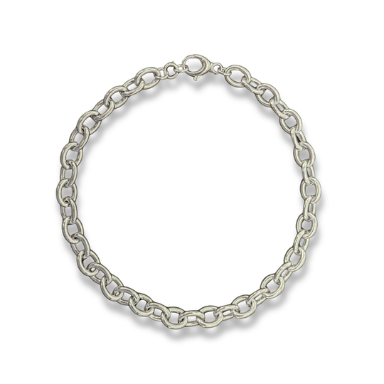 Sterling Silver Chunky Chain Collar Necklace