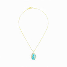 Load image into Gallery viewer, Gold Vermeil Oval Turquoise Pendant Necklace