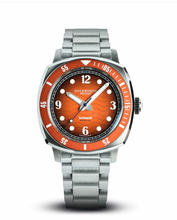 Load image into Gallery viewer, Belmont Dive Watch Orange Dial on Steel Bracelet