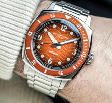 Load image into Gallery viewer, Belmont Dive Watch Orange Dial on Steel Bracelet