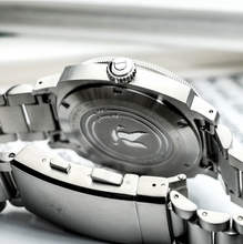 Load image into Gallery viewer, Belmont Dive Watch Orange Dial on Steel Bracelet